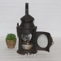 18th Century Vintage Iron Lantern, Rare Railway Lamp Cozy Home and Decor