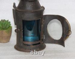 18th Century Vintage Iron Lantern, Rare Railway Lamp Cozy Home and Decor