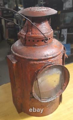 1907 Adlake Non-Sweating Railroad Signal Lantern Antique Train Lamp, Chicago