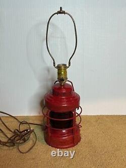 30s Railroad Signal Lantern Electric Lamp Salvage Upcycle Antique Train Light