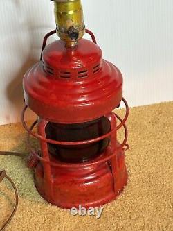 30s Railroad Signal Lantern Electric Lamp Salvage Upcycle Antique Train Light