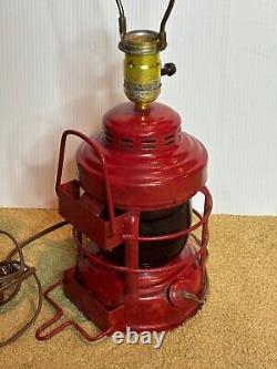 30s Railroad Signal Lantern Electric Lamp Salvage Upcycle Antique Train Light