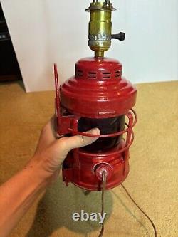 30s Railroad Signal Lantern Electric Lamp Salvage Upcycle Antique Train Light