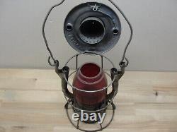 ANTIQUE DIETZ VESTA RDG CO TRANS DEPT READING RAILROAD LANTERN With RED GLOBE