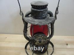 ANTIQUE MCRR MICHIGAN CENTRAL RAILROAD LANTERN With RED GLOBE