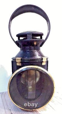 A RARE, fogmans handlamp, BR 4 aspect railway Slatted glass, complete