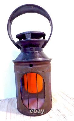 A RARE, fogmans handlamp, BR 4 aspect railway Slatted glass, complete