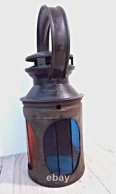 A RARE, fogmans handlamp, BR 4 aspect railway Slatted glass, complete