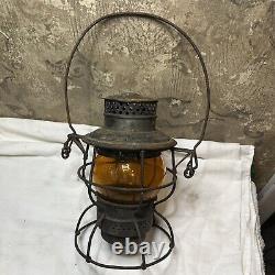 Adams Westlake 250 Antique Yellow Adlake Kero C B & Q Globe Railroad Lantern Vtg