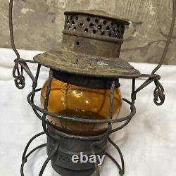 Adams Westlake 250 Antique Yellow Adlake Kero C B & Q Globe Railroad Lantern Vtg