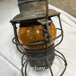 Adams Westlake 250 Antique Yellow Adlake Kero C B & Q Globe Railroad Lantern Vtg