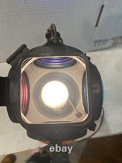 Adlake 4 Way Railroad Lantern Lamp Light Electrified On Base 12 Foot + Cord