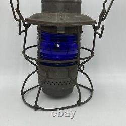 Adlake Kero Railroad Lantern With Blue Globe Rare Linke Hofmann Busch Indiana