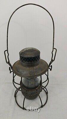 Adlake NYCS Metal Railroad Lantern with Glass USA, Vintage, Black