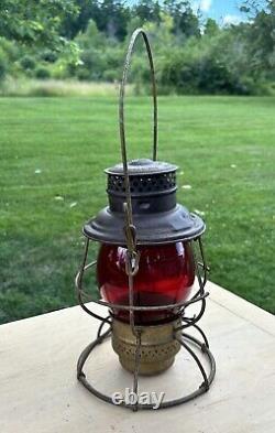 Antique Adams & Westlake Adlake Reliable PRR Railroad Lantern Red Globe Railroad