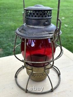 Antique Adams & Westlake Adlake Reliable PRR Railroad Lantern Red Globe Railroad