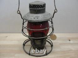 Antique Adlake Nynhh Rr New York New Haven Hartford Railroad Lantern Red Globe