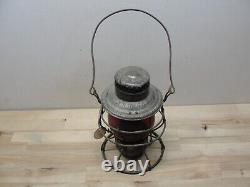 Antique Adlake Nynhh Rr New York New Haven Hartford Railroad Lantern Red Globe