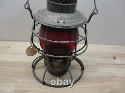 Antique Adlake Nynhh Rr New York New Haven Hartford Railroad Lantern Red Globe