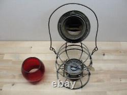 Antique Adlake Nynhh Rr New York New Haven Hartford Railroad Lantern Red Globe