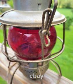 Antique C & O Railroad Lantern with Red Globe, EUC