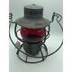 Antique Dressel Arlington B & Orr Etched Red Globe Railroad Lantern