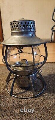 Antique Dressel Pennsylvania Railroad Lantern Clear Globe And Red Globe