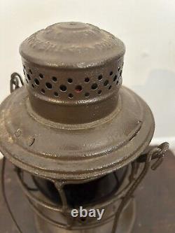 Antique GRAND TRUNK Railway Lantern G. T. R-Y RARE Railroad Bell Bottom Painted