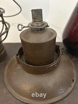 Antique GRAND TRUNK Railway Lantern G. T. R-Y RARE Railroad Bell Bottom Painted