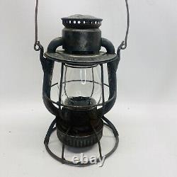 Antique New York Central Railroad Lantern Dietz Vesta Embossed Globe