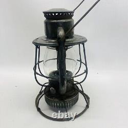 Antique New York Central Railroad Lantern Dietz Vesta Embossed Globe