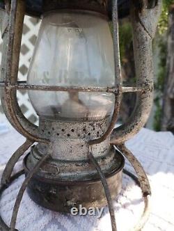 Antique P&RRY Co. LO. CO. Dept. Railroad Lantern. Etched Globe