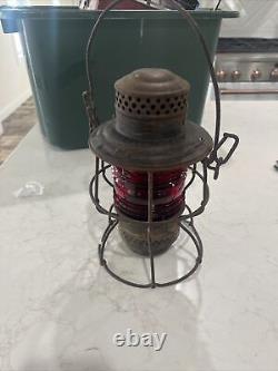 Antique Railroad Lantern. Southern Pacific Lines. Adam's Westlake Red Globe