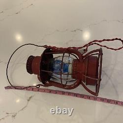 Antique Red DIETZ VESTA New York Railroad Lantern Converted To Electric -Works