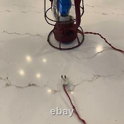 Antique Red DIETZ VESTA New York Railroad Lantern Converted To Electric -Works