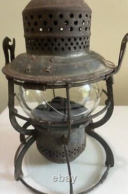 Antique Southern RY Railroad Lantern Cracked Globe New York 1925 Armspear Manf