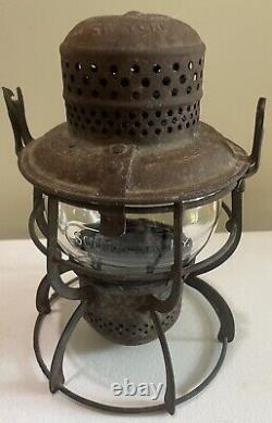 Antique Southern RY Railroad Lantern Cracked Globe New York 1925 Armspear Manf