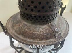 Antique Southern RY Railroad Lantern Cracked Globe New York 1925 Armspear Manf