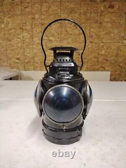 Antique The Adlake Non Sweating Lamp 4 Way Railroad C&NWRR Switch Signal Lantern