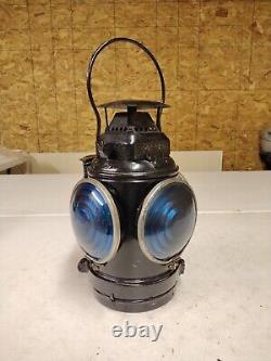 Antique The Adlake Non Sweating Lamp 4 Way Railroad C&NWRR Switch Signal Lantern