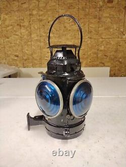 Antique The Adlake Non Sweating Lamp 4 Way Railroad C&NWRR Switch Signal Lantern