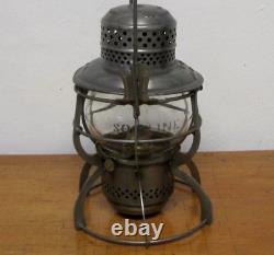 Armspear New York 1925 Embossed Globe Etched SOO LINE RY Railroad Lantern