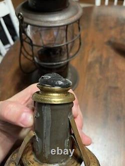 Brass Top Signal Railroad Co. Patd. 1876 Fitchburg Railroad Bellbottom Lantern