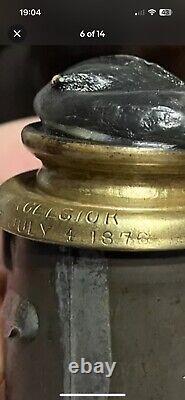 Brass Top Signal Railroad Co. Patd. 1876 Fitchburg Railroad Bellbottom Lantern