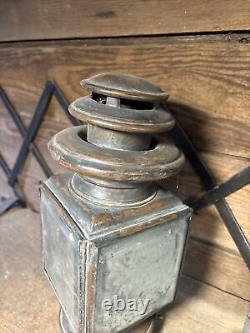 Buggy Lantern Lamp Light Railroad Train Car Carriage Brass Lens Old Horse 1900's
