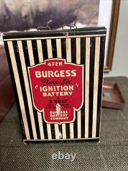 Burgess Twin-Six RED Railroad Lantern Train Lamp Vintage With Original Battery
