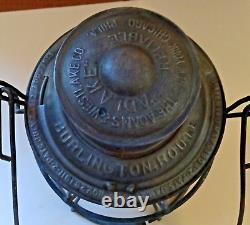 Burlington Route Railroad Lantern with Tall Clear Embossed Globe