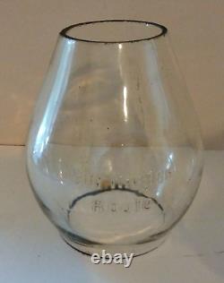 Burlington Route Railroad Lantern with Tall Clear Embossed Globe