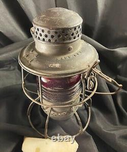 CHICAGO & NORTHWESTERN RAILWAY red-globe railroad lantern USA Adlake Kero 1923