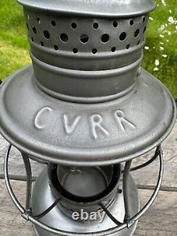 CV Central Vermont Railroad Lantern Star Headlight Etched Ext. Bast Globe